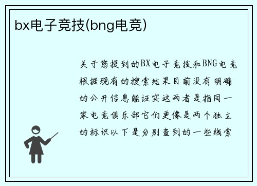 bx电子竞技(bng电竞)